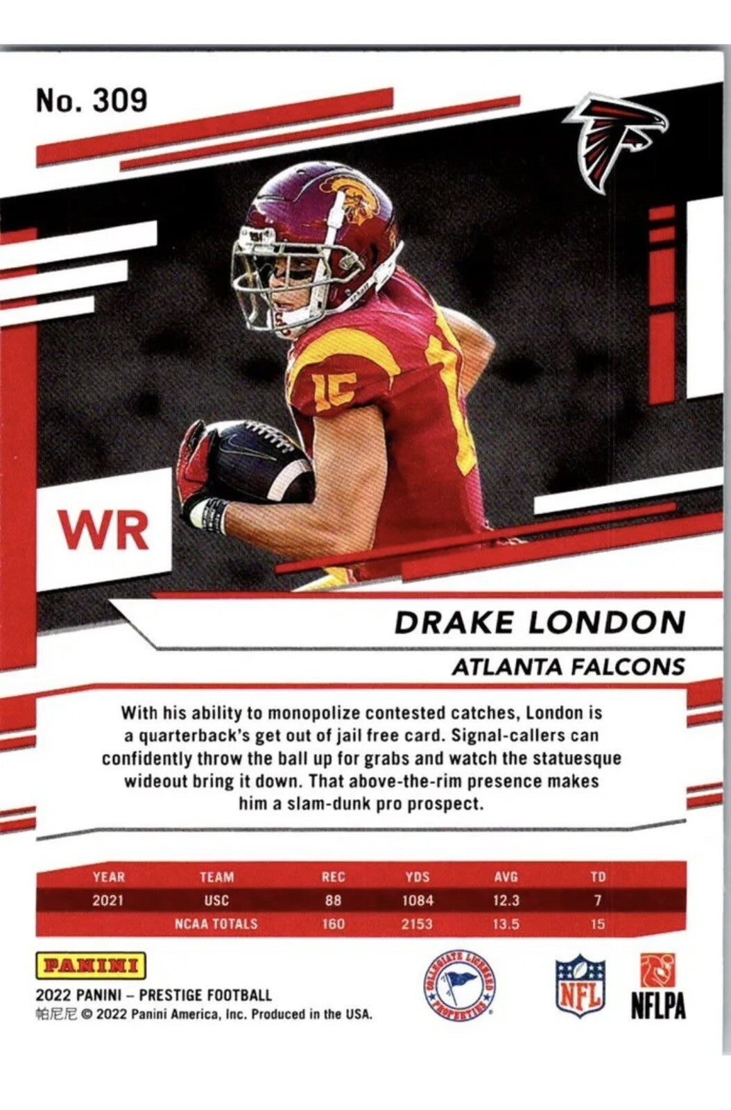 2022 Prestige Football Astral Drake London RC #309 - NFL Atlanta Falcons Rookie*