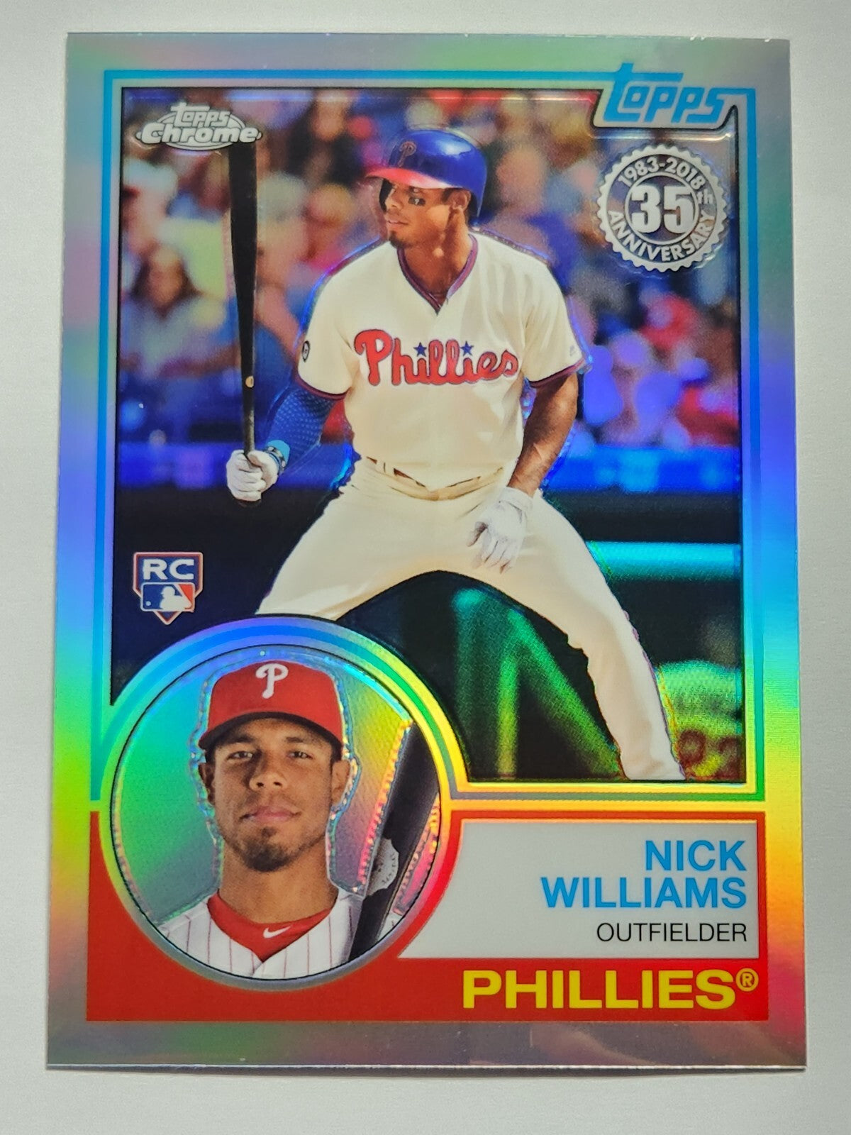 Nick Williams 2018 Topps Chrome 1983 35th Ann. RC REFRACTOR 83T-20 JUST PULLED!
