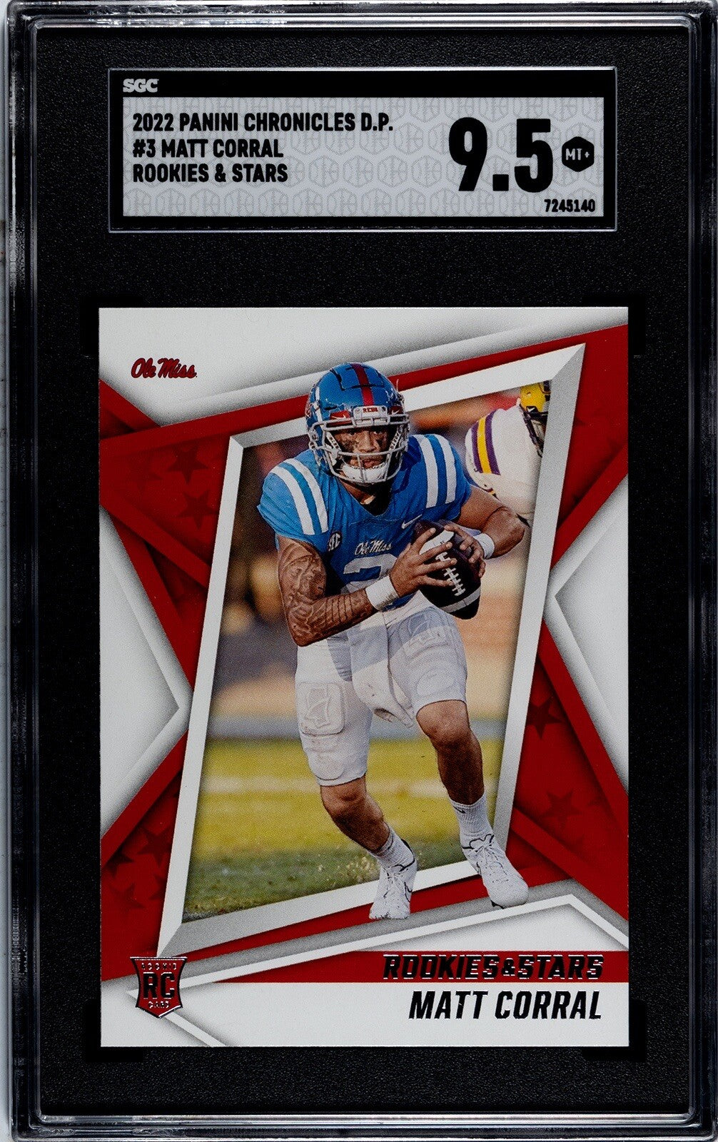 2022 Panini Chronicles Draft Picks Rookies Stars Matt Corral RC Panthers SGC 9.5