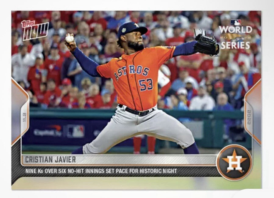 Christian Javier 2022 TOPPS NOW #1149 HOUSTON MLB ASTROS WORLD SERIES NO HITTER*