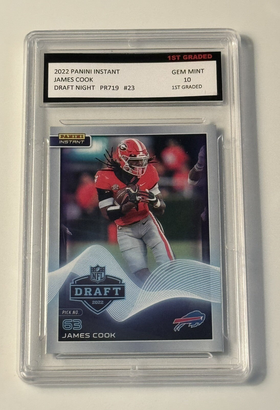 1/719* James Cook RC 2022 PANINI INSTANT NFL Draft Night 1ST GRADED 10 NFL Bills
