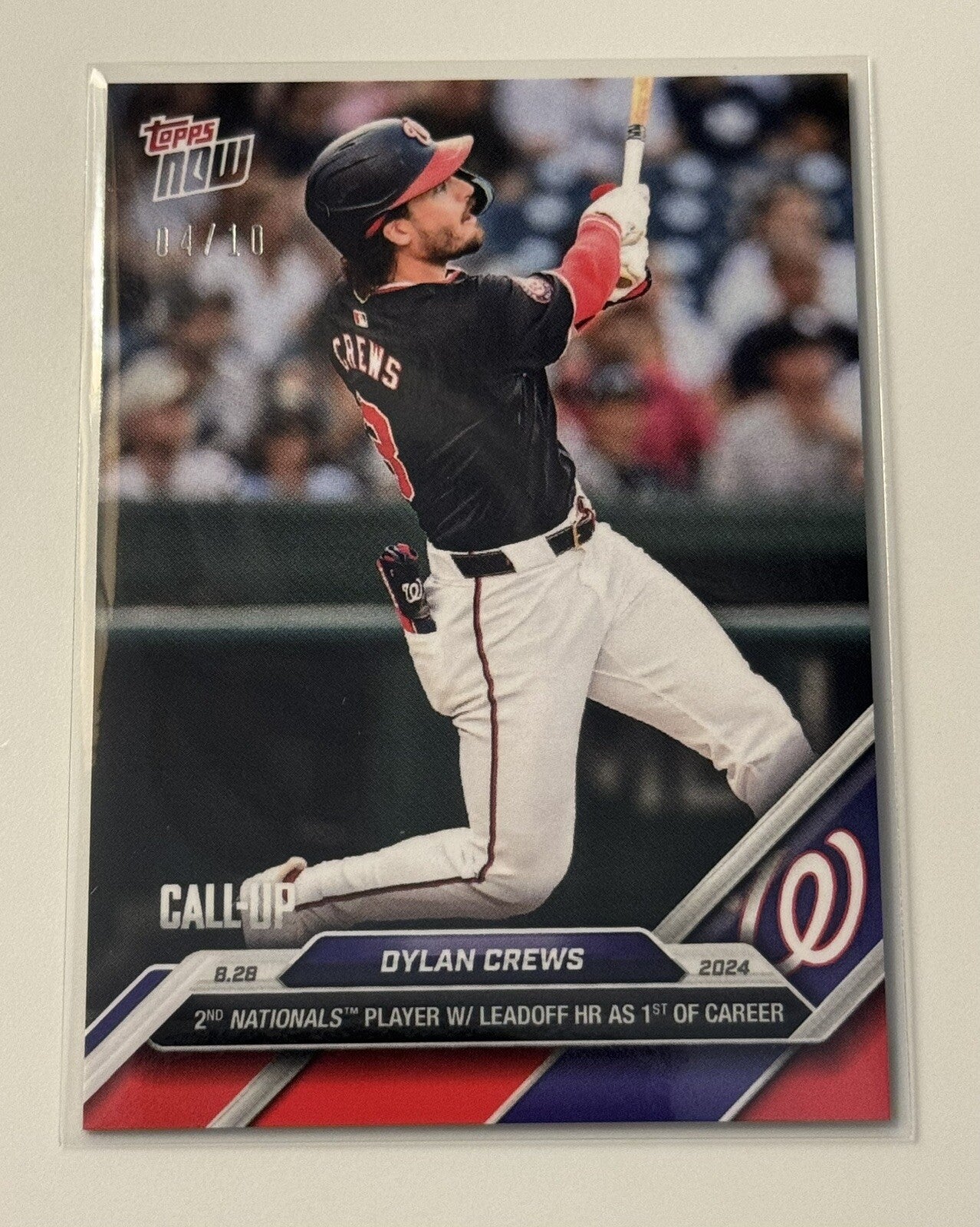 4/10 Dylan Crews 2024 Topps Now Call-Up Washington Nationals ORANGE Parallel 607