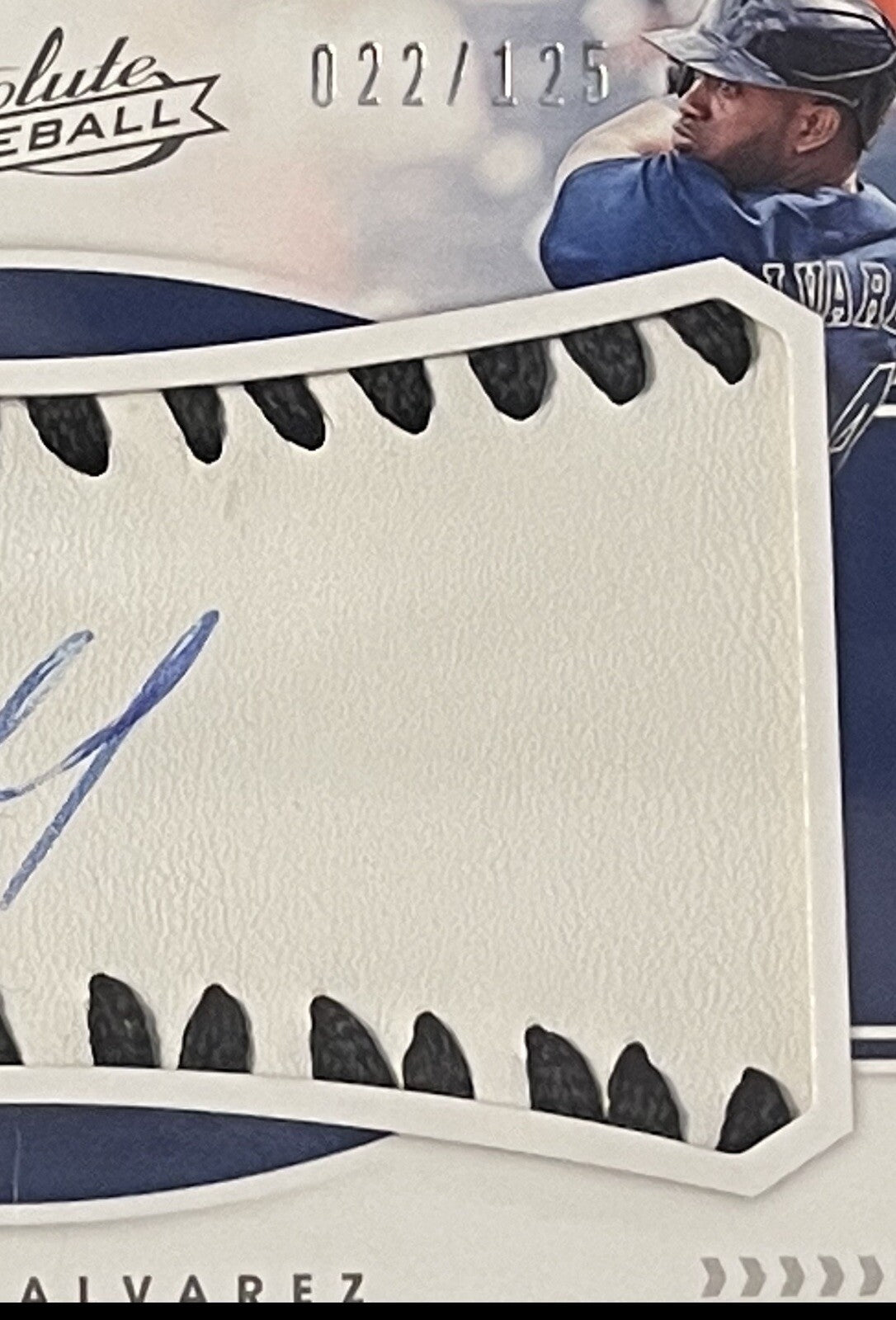 2020 PANINI ABSOLUTE Yordan Alvarez RC Auto GREEN STICH 22/125 MLB Astros Champ*