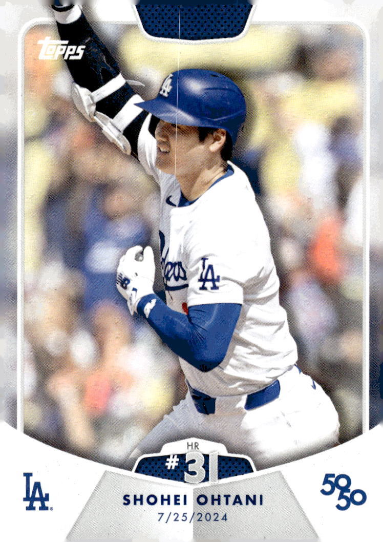 50/50 LIMITED EDITION! Shohei Ohtani MLB LA Dodgers 2024 TOPPS NOW Season #HR 31