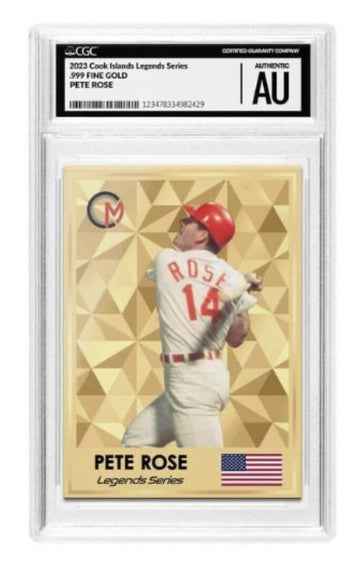 Pete Rose* Legends Serles: - 2023 Cook Islands - Made W/.5 Gram Of Gold Proof 10