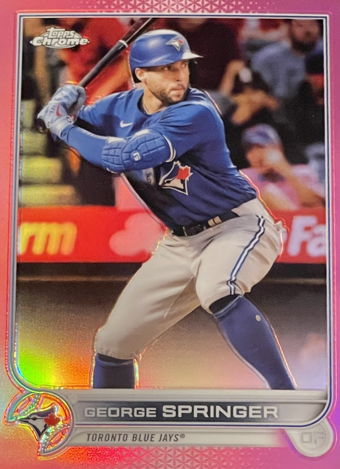 2022 Topps Chrome Pink Refractor #214 George Springer Blue Jays MINT!