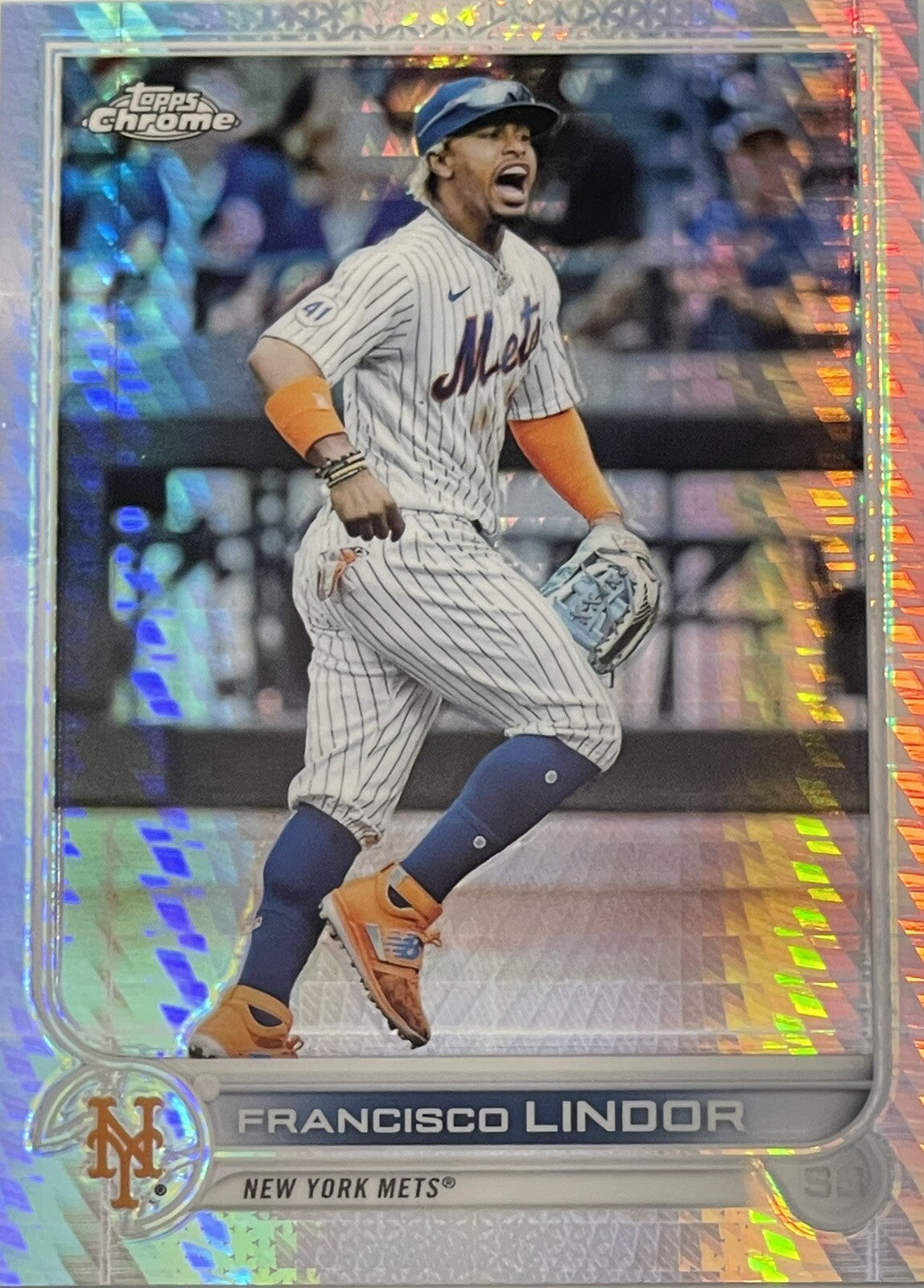 2022 Topps Chrome Francisco Lindor Refractor MLB New York Mets Baseball Card 166