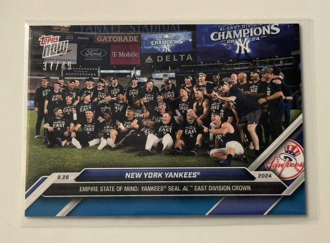 37/49! ALL RISE! NY Yankees* Seal AL East Division 2024 MLB Topps NOW - Card 759