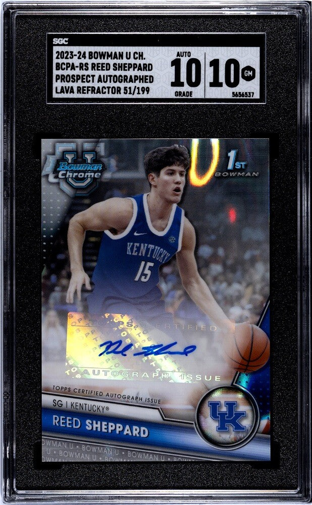 2023-24 Bowman U Chrome - Reed Sheppard Prospect Auto Refractor #BCPA-RS SGC 10