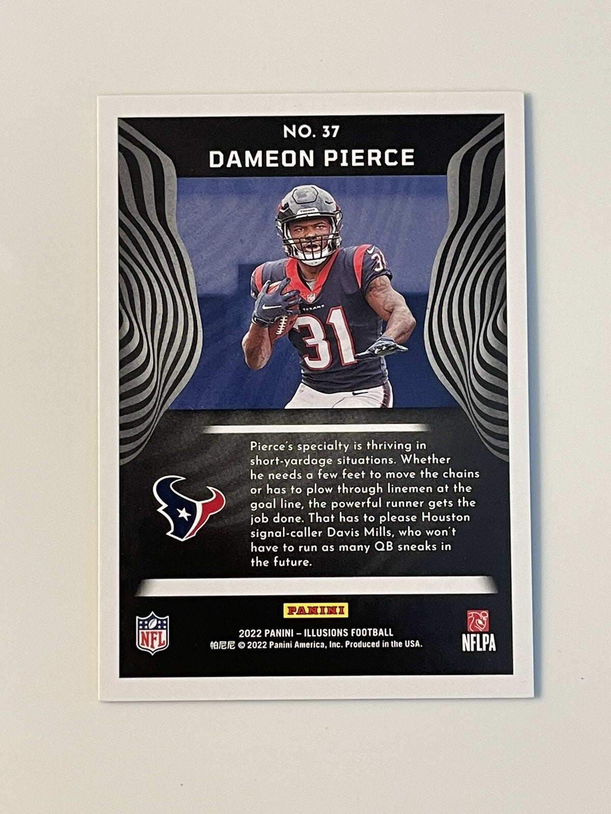 2022 Illusions Dameon Pierce* RC* Refractor 362/399 Rookie Card #37- NFL Texans*