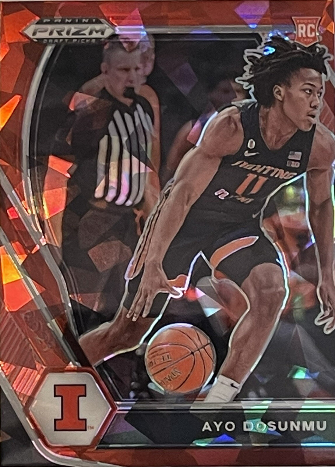 AYO DOSUNMU RC 2021 Prizm Draft Picks Cracked Ice Rookie Card #20 NBA Bulls