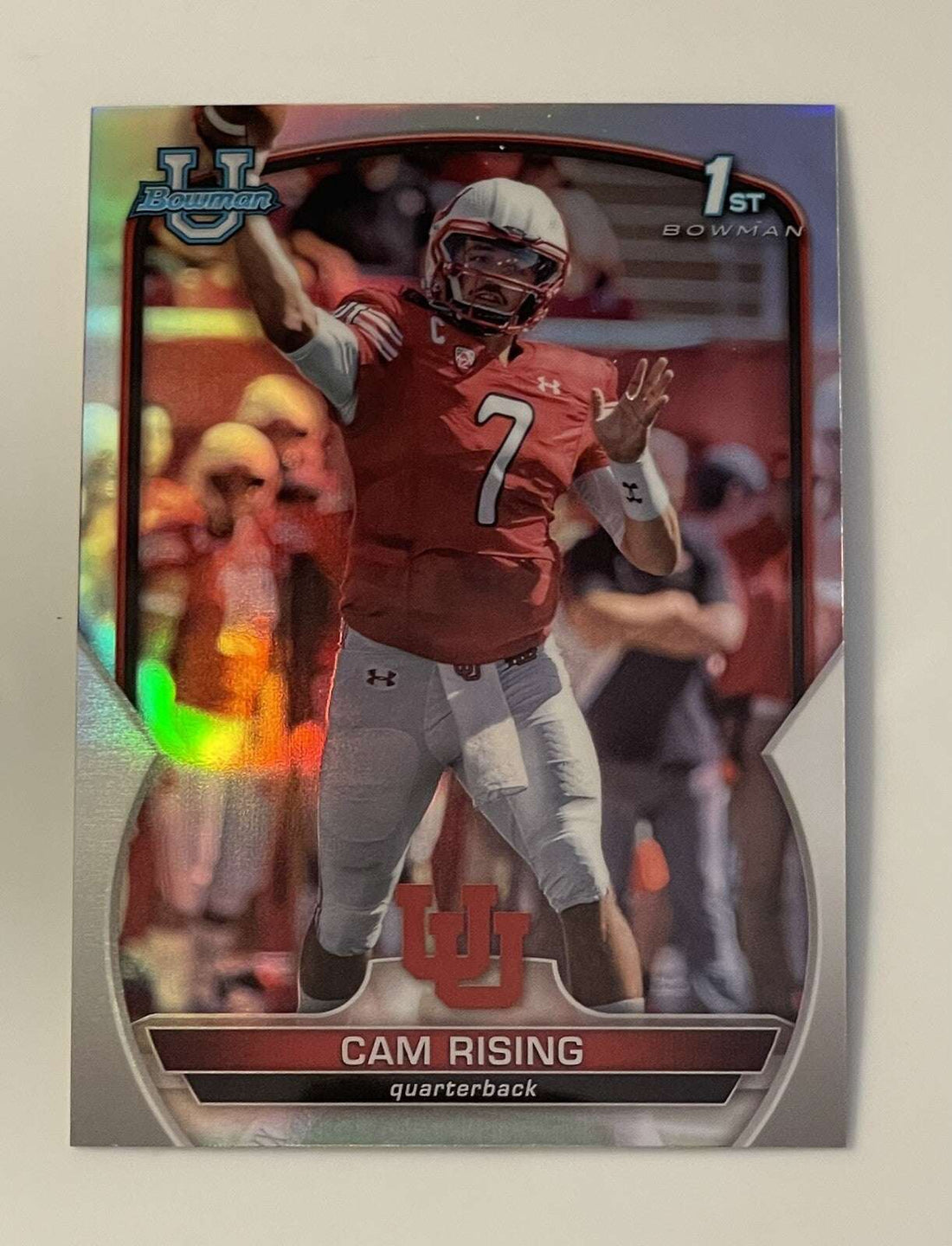2022 Bowman Cam Rising Utah Utes 1st Bowman chrome football card #76