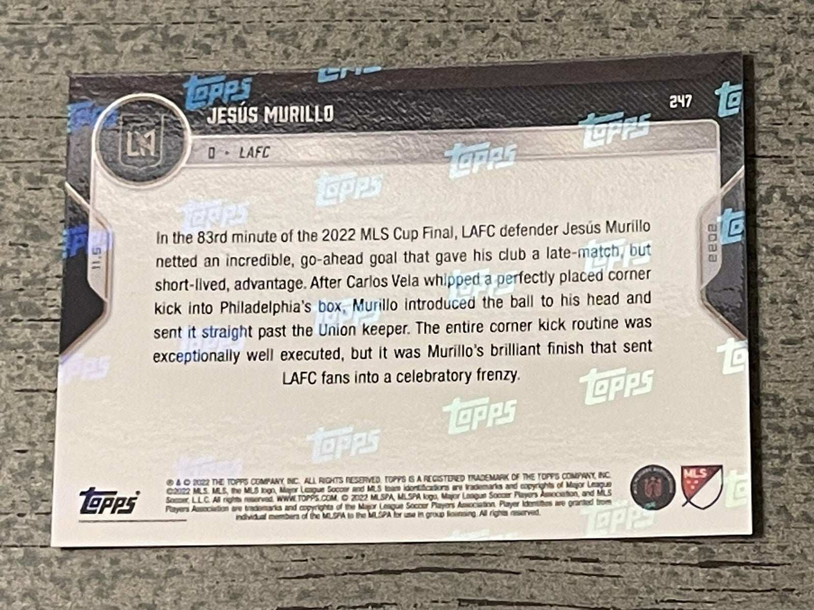 Topps Now UCL 2022 Jesus Murillo #047 soccer card perfectly placed header MINT condition