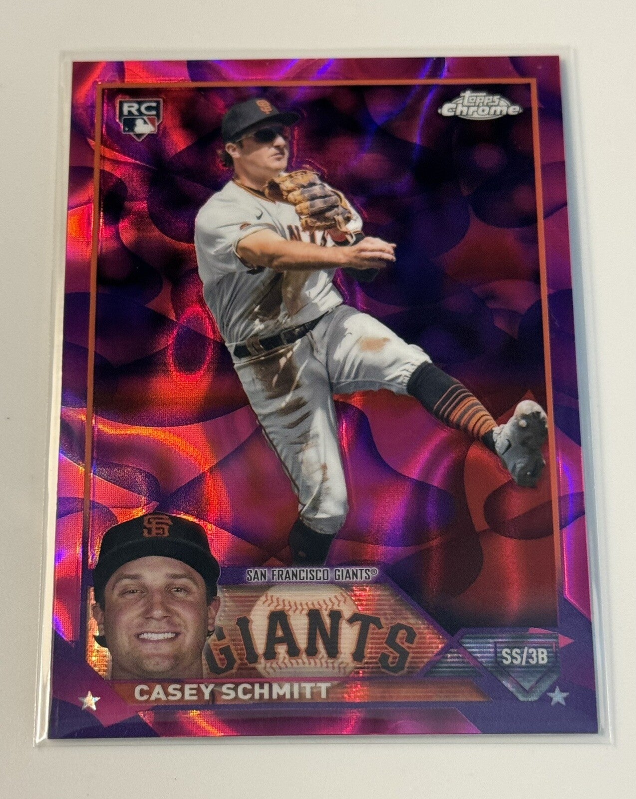 2023 Topps Chrome Update Casey Schmitt RC Blue Lava Sp 32/299 Rookie Card USC169