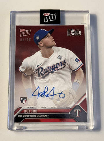 9/10* Josh Jung RC 2023 Topps NOW World Series Champs On Card Auto Texas IN HAND