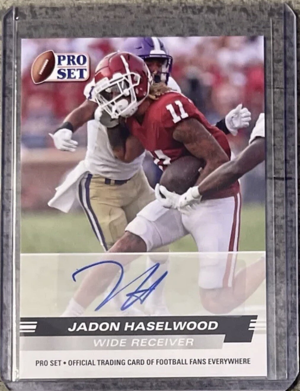 2022 Pro Set Football Jadon Haselwood Auto Card #PSA-JH3 NCAA Razorbacks/Sooners