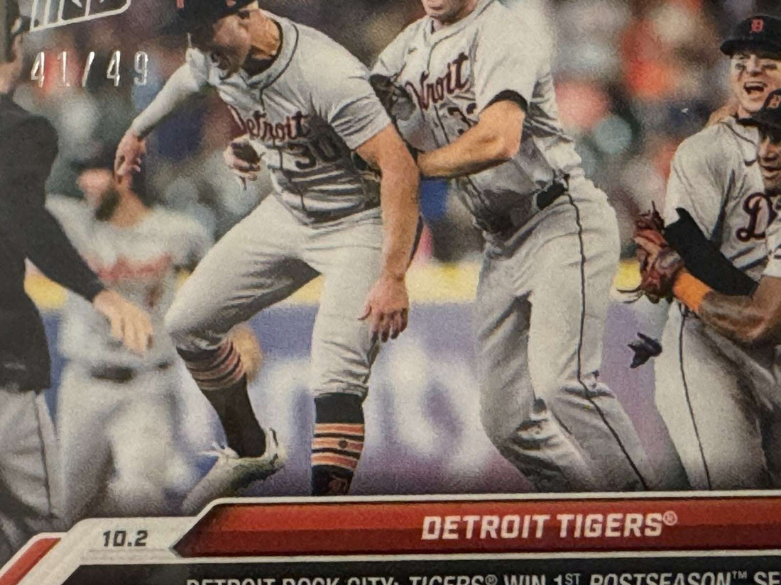 2024 Detroit Tigers MLB Topps NOW Wildcard Postseason limited edition baseball trading card