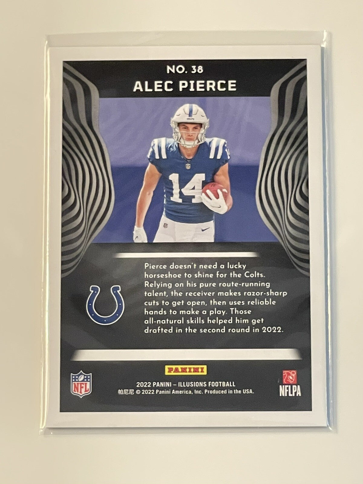ALEC PIERCE* - RC ROOKIE LIGHT BLUE HOLOFOIL - NFL COLTS- 2022 PANINI ILLUSIONS*