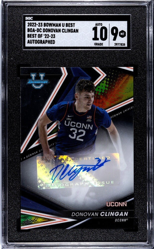 2022-23 Bowman U Best Donovan Clingan Auto Best OF '22-23 #BOADC UCONN/NBA SGC 9