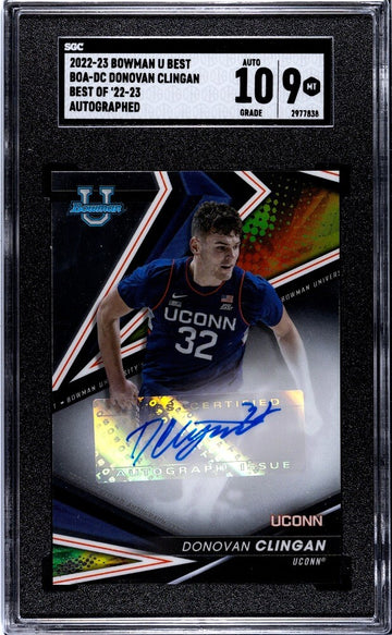 2022-23 Bowman U Best Donovan Clingan Auto Best OF '22-23 #BOADC UCONN/NBA SGC 9