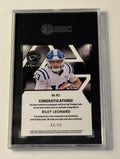 42/99 Riley Leonard RC Auto - 2024 LEAF PRESS PASS PREMIUM PURPLE ROOKIE - SGC 9