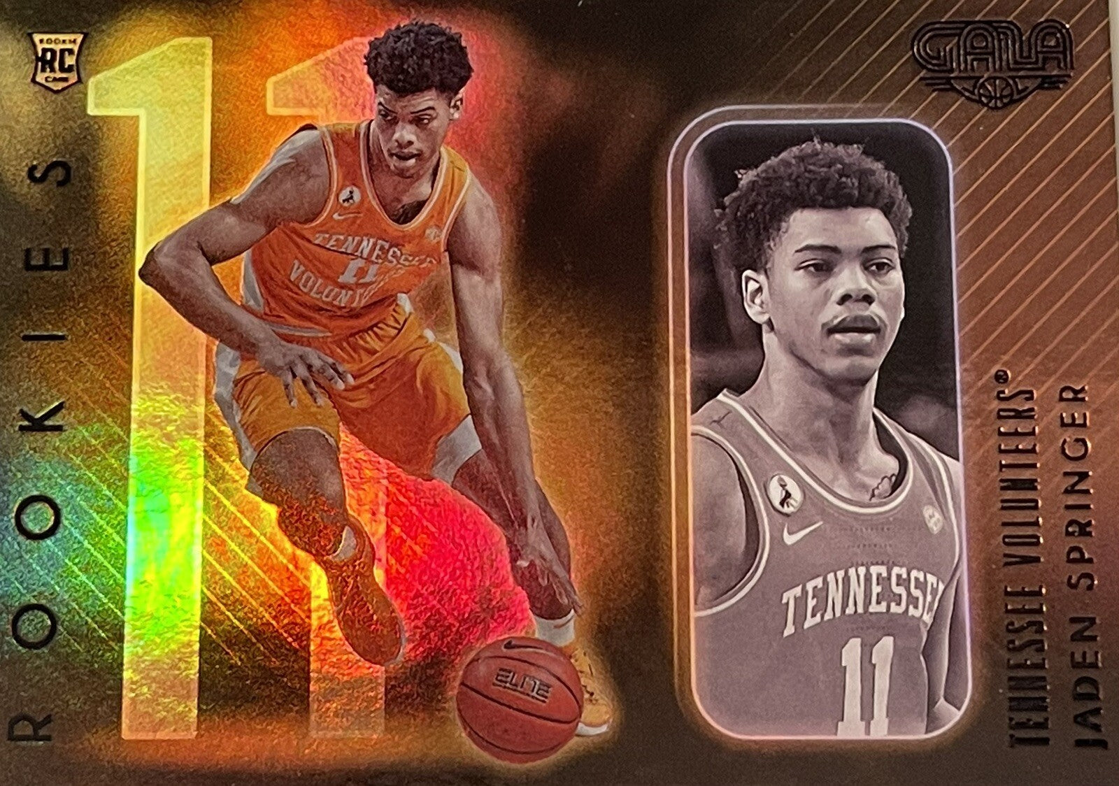 Jaden Springer RC 2021 Panini Chronicles Gala Draft Picks Card #200 Tennessee Volunteers basketball rookie card