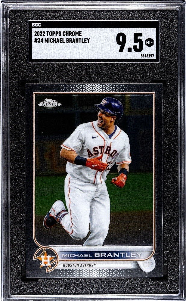 2022 Topps Chrome Michael Brantley MLB Houston Astros Baseball Card 34 - SGC 9.5