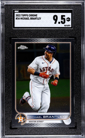 2022 Topps Chrome Michael Brantley MLB Houston Astros Baseball Card 34 - SGC 9.5