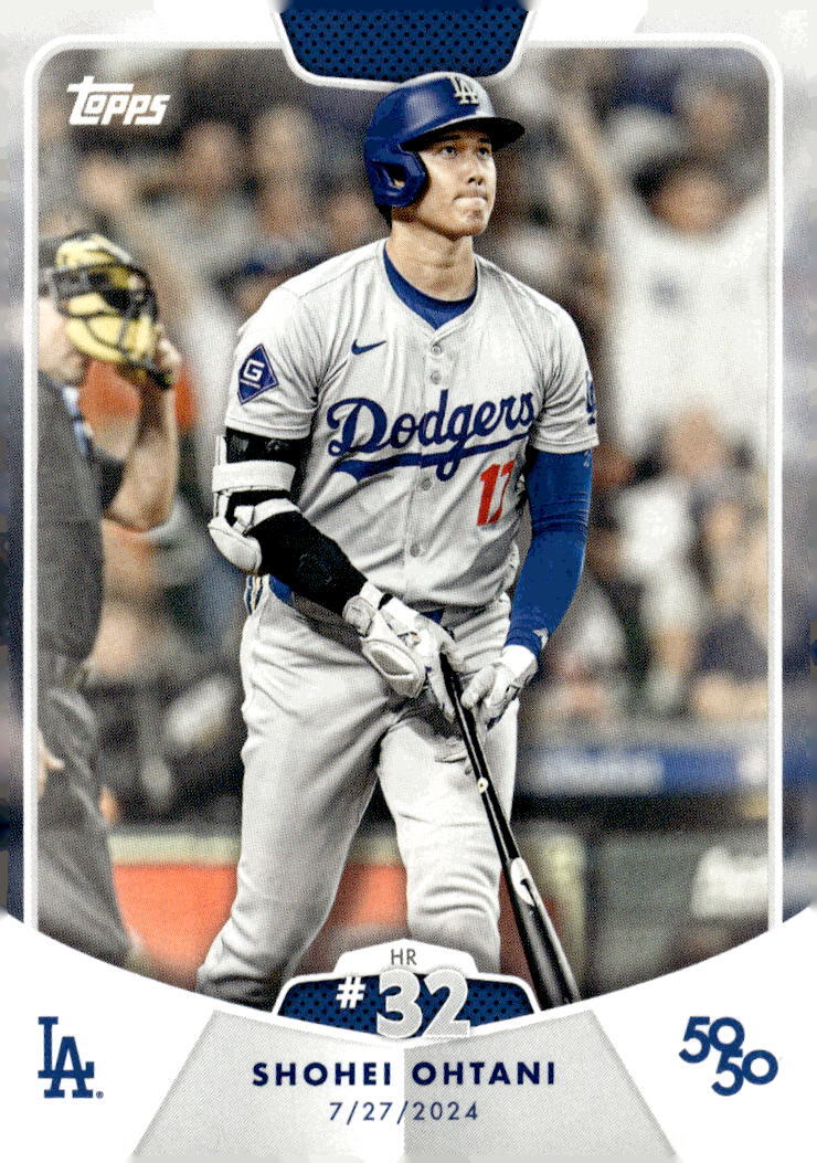 50/50 LIMITED EDITION* Shohei Ohtani MLB LA Dodgers 2024 TOPPS NOW Season #HR 32
