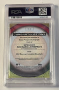 42/50* Spencer Schwellenbach RC Auto Bowman U Inception GOLD* Foil Braves PSA 10