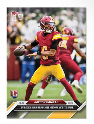 Jayden Daniels RC 2024 Topps NOW Card 16 - NFL Washington Commanders - 5 TD Game