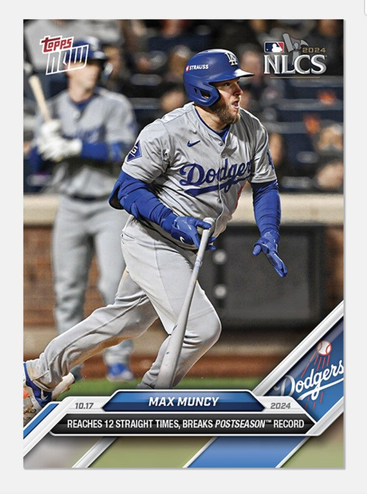MAX MUNCY - 2024 Topps NOW Breaks Postseason Record - LA Dodgers NLCS #847 READY