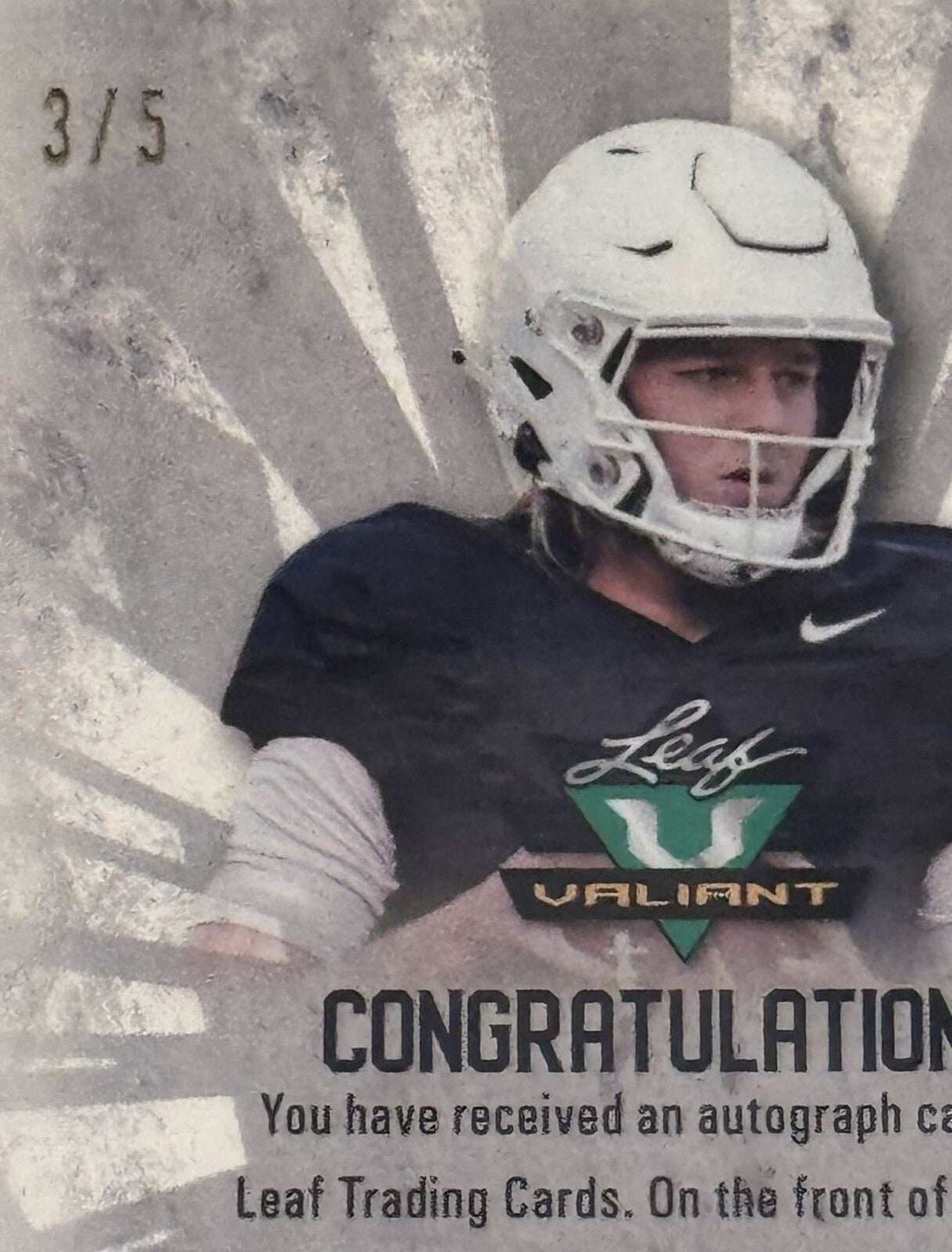 2022 Leaf Valiant Quinn Ewers Texas Longhorns rookie autograph football trading card