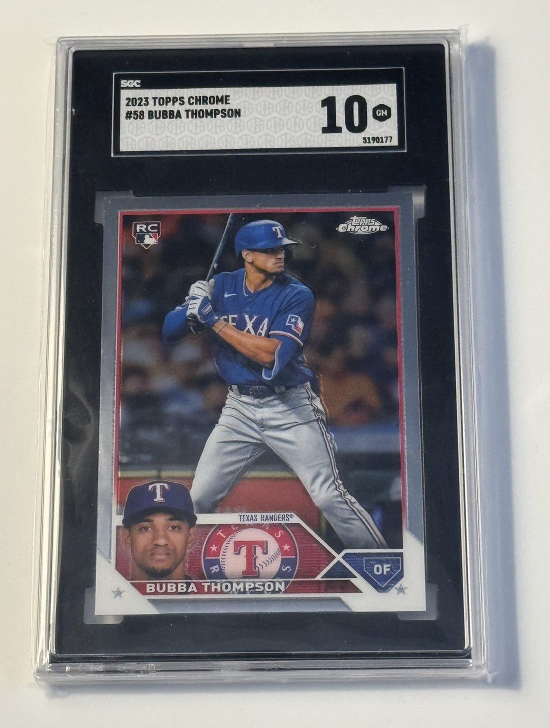 2023 Topps Chrome Bubba Thompson* RC MLB Texas Rangers Rookie Baseball Card #58*