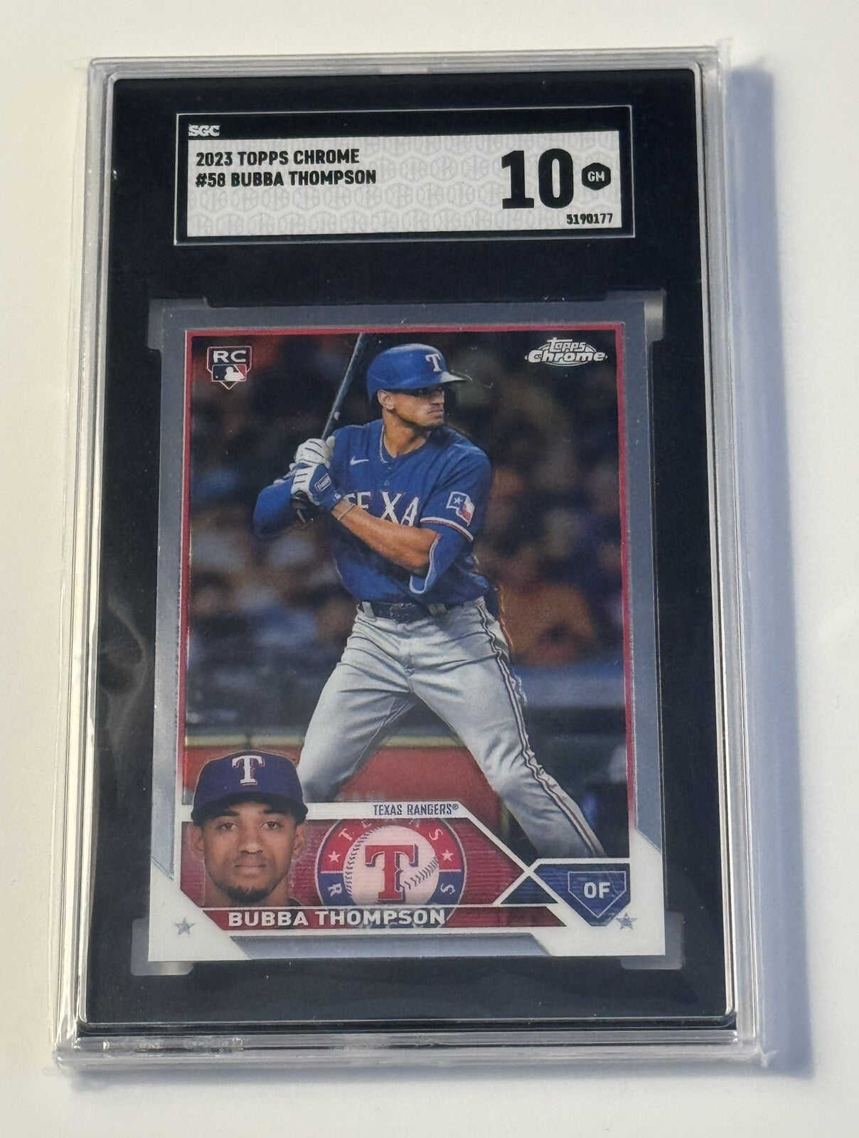 2023 Topps Chrome Bubba Thompson* RC MLB Texas Rangers Rookie Baseball Card #58*