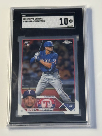 2023 Topps Chrome Bubba Thompson* RC MLB Texas Rangers Rookie Baseball Card #58*