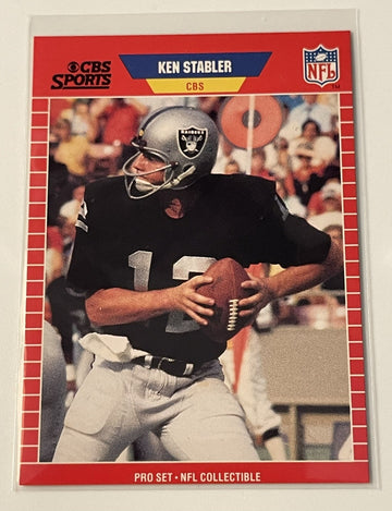 Ken Stabler 1989 Pro Set Announcers Collectible NFL Oakland Raiders Hall of Fame
