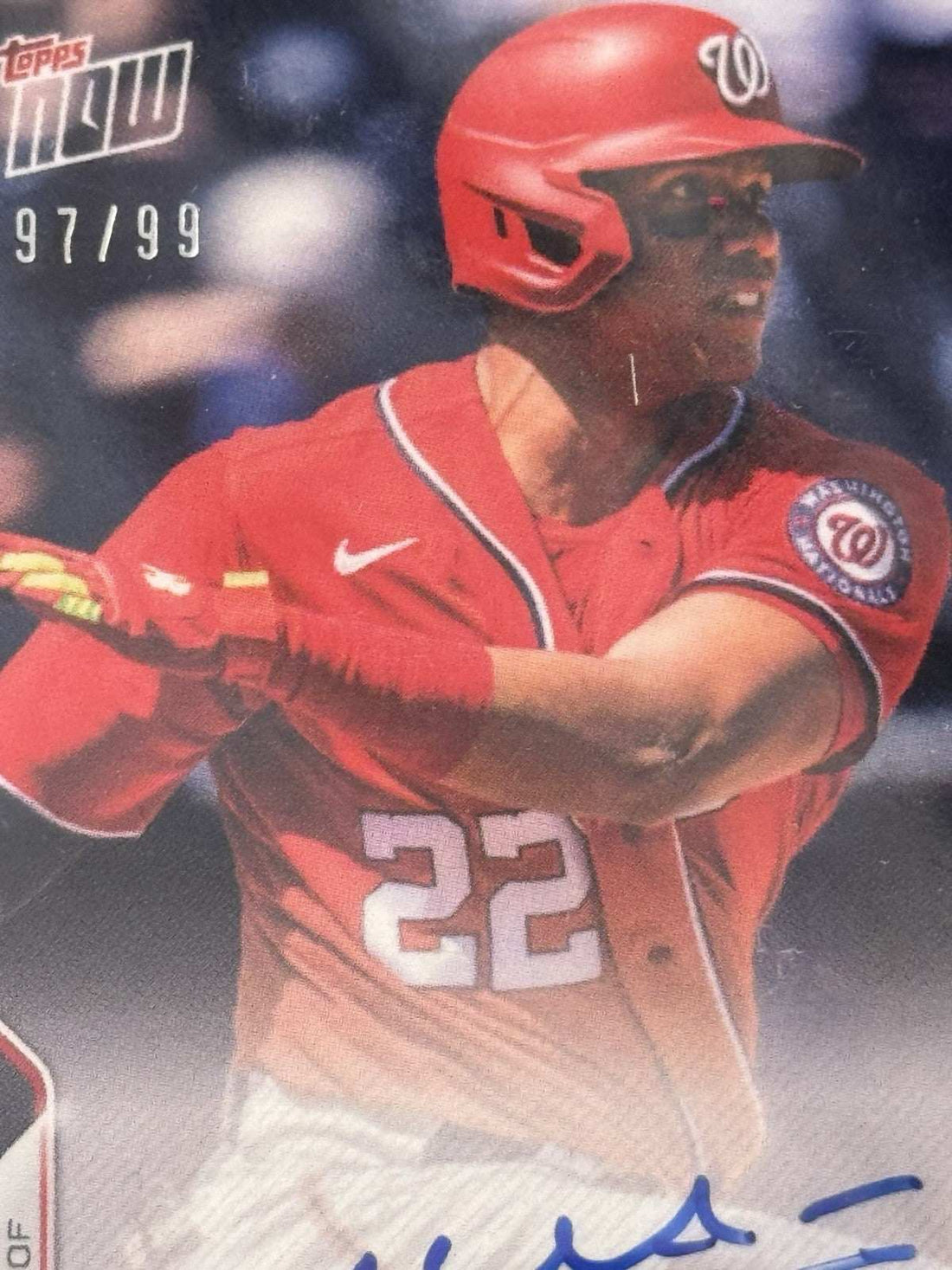 2021 Topps Now Juan Soto Autograph MLB card limited 97/99 Washington Nationals collectible