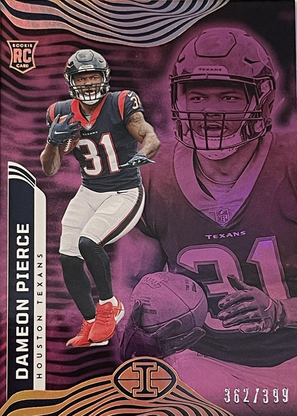 2022 Illusions Dameon Pierce* RC* Refractor 362/399 Rookie Card #37- NFL Texans*