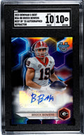 2023 Bowman U Best Of 23 Brock Bowers RC Autograph Refractor UGA Bulldogs SGC 10