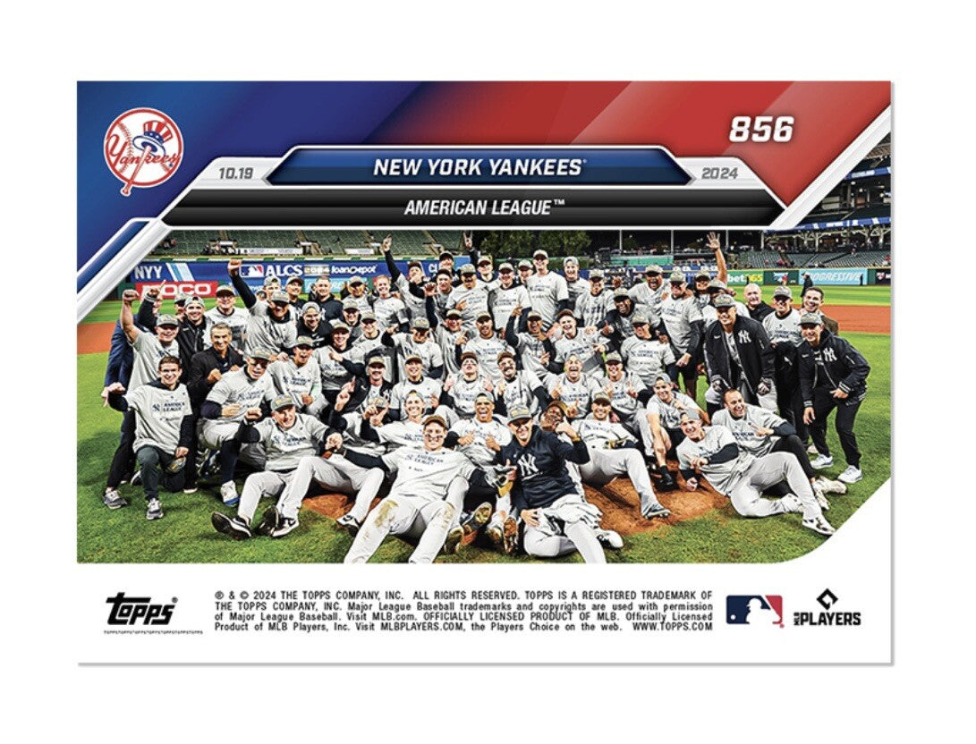 ALCS NY Yankees* GAME USED BASE RELIC # to 125 OR LOWER* 2024 MLB Topps NOW #856