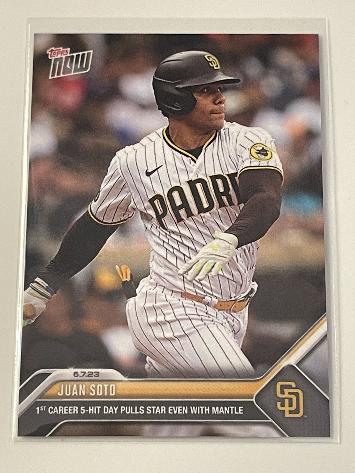 Juan Soto 1st Five Hit Game 2023 Topps Now #403 MLB Padres baseball card