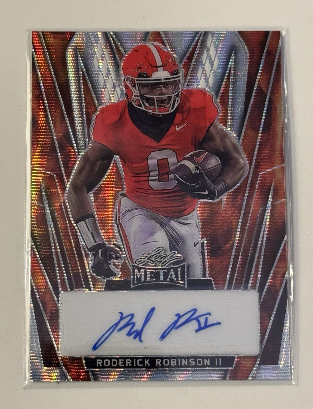 3/3 2024 Leaf Metal Red Flood Pulsar Roderick Robinson II RC AUTO Georgia BA-RR3