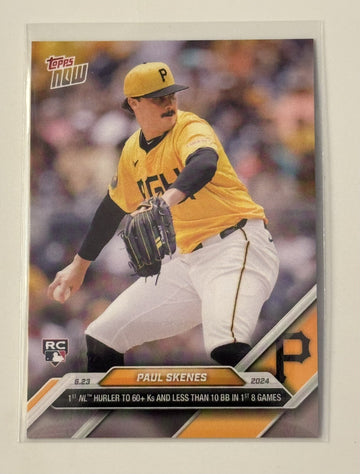 2024 Topps NOW - Paul Skenes RC - Parallel Rookie Card #334 - MLB Pirates Rookie