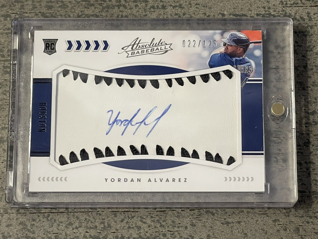 2020 PANINI ABSOLUTE Yordan Alvarez RC Auto GREEN STICH 22/125 MLB Astros Champ*