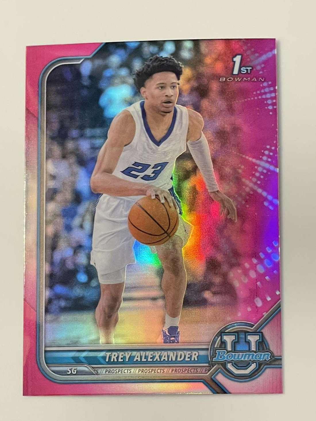2022 1st Bowman Trey Alexander Pink Creighton University basketball card