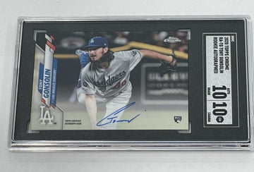 Tony Gonsolin rookie autograph baseball card Los Angeles Dodgers SGC 10 Topps Chrome