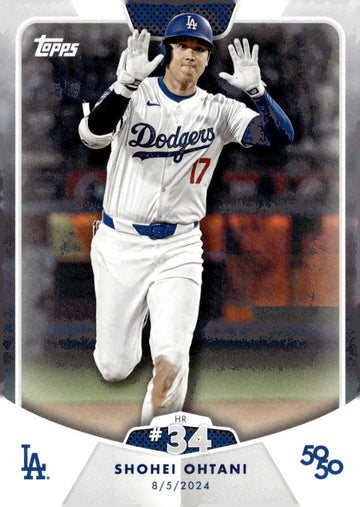 50/50 LIMITED EDITION! Shohei Ohtani MLB LA Dodgers 2024 TOPPS NOW Season #HR 34