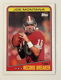 1988 Topps - Joe Montana* Card #4 - NFL San Francisco 49'ers -Record Breaker HOF