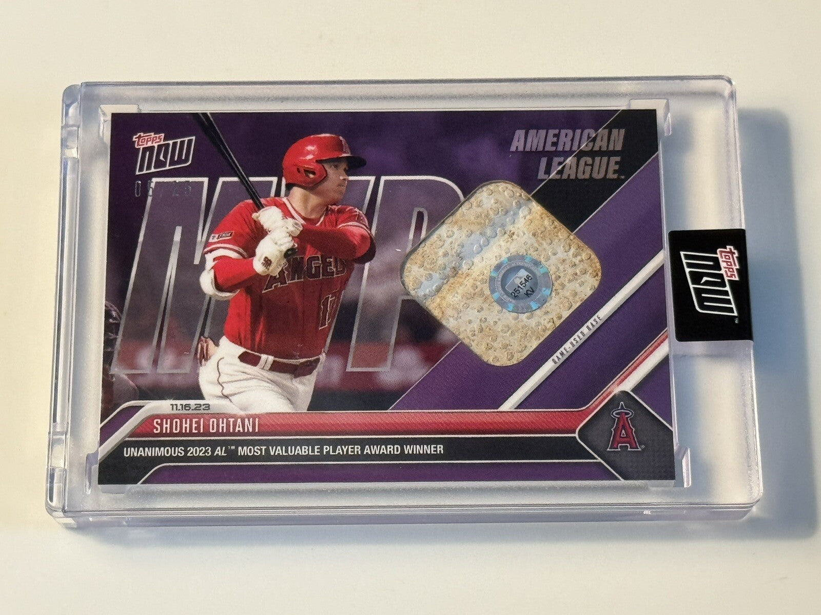 Shohei Ohtani* MVP Game-Used Base Relic 05/25 2023 MLB TOPPS NOW #OS16RC IN HAND